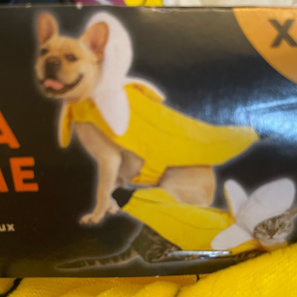 Cat 🐈 or 🐕 dog Halloween costume xsmall banana costume trick or treat nwt